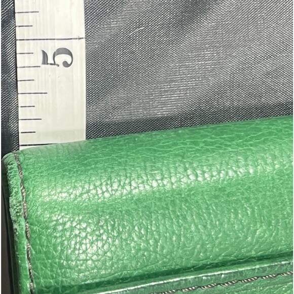 Vintage Fossil Marlow Trifold Checkbook Wallet Leather Kelly Green Keyper Cards - Picture 13 of 16